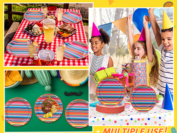 Mexican Serape Fiesta Paper Plates