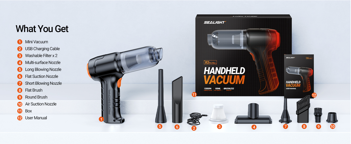 car vacuum sealight mini vacuum wireless handheld car vacuum cleaner high power suction