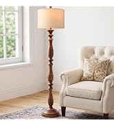 PARTPHONER Vintage Farmhouse Floor Lamp 60" Tall, Cottage Candlestick Design Standing Lamp with R...