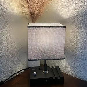 Fully Dimmable Bedside Lamp with Phone Slots