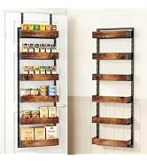 GUUKAR 6-Tier Over the Door Pantry Organizer, 2-in-1 Door Hanging or Wall Mounted Spice Rack, Spa...