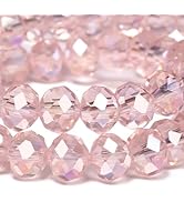 Songxi 10mm Faceted Rondelle Glass Beads for Jewelry Making 60PCS, Crystal Glass Beads DIY Arts a...