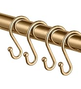 Metal Shower Curtain Hooks,Set of 12 Rings,Rust Resistant S Shaped Hooks Hangers for Shower Curta...