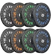 Papababe Weight Plates, 2-Inch Weights Plates Set, Floor Protective Rubber Weight Plates, 10-600l...