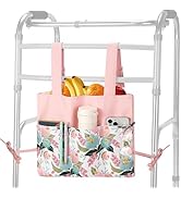 Rhino Valley Walker Bag, Walker Basket for Folding Walker with Cup Holder, 7 Pockets with Adjusta...
