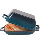 Flavehc Cast Iron Dutch Oven for Bread Baking 12x8 Inch Enameled Bread Oven with Lid 6QT Cast Iro...
