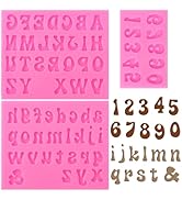 Kichvoe Silicone Molds Letters And Numbers: Alphabet Mould 3pcs Letter Molds For Chocolate Number...