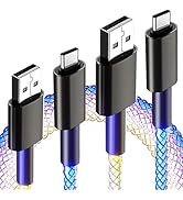 2 Packs 66W LED Light Up USB C Charging Cable,RGB Flowing LED Light Up Glowing Fast Charging Cord...
