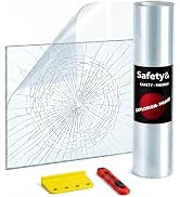 NIDOJP 4 Mil Clear Window Safety Film, 17in x 6.5ft Self-Adhesive Explosion-Proof Protection Film...