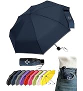 LILAC Windproof Travel Mini Umbrella - Small Compact and Portable for Rain & Sun, Manual Open Clo...