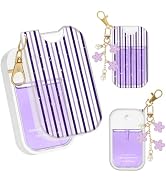 QIOFEARTH TPU Case for Touchland Hand Sanitizer Spray Mist 1 oz | Cute Striped Print Cover with F...