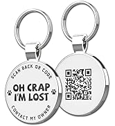 MYLUCKYTAG QR Code Pet ID Tags Dog Tags - Pet Online Profile - Scan QR Receive Instant Pet Locati...
