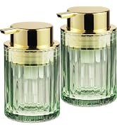 Amolliar Foaming Soap Dispenser, 8OZ Green Glass Soap Dispenser with Plastic Pump, Refillable Han...