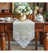 ARTABLE Lace Table Runner Macrame Vintage Flower Dresser Scarf with Exquisite Embroidery Table Ru...