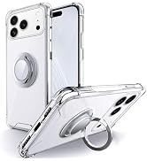 Silverback for iPhone 17 Pro Max Case Clear with Ring Kickstand, Protective Shock -Absorbing Bump...