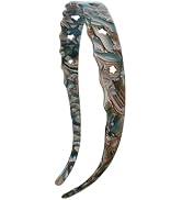 LAYONGMOLI Acetate Hairbands for Women - Non-Slip Thin Headbands with Teeth, Eyewear-Friendly Des...