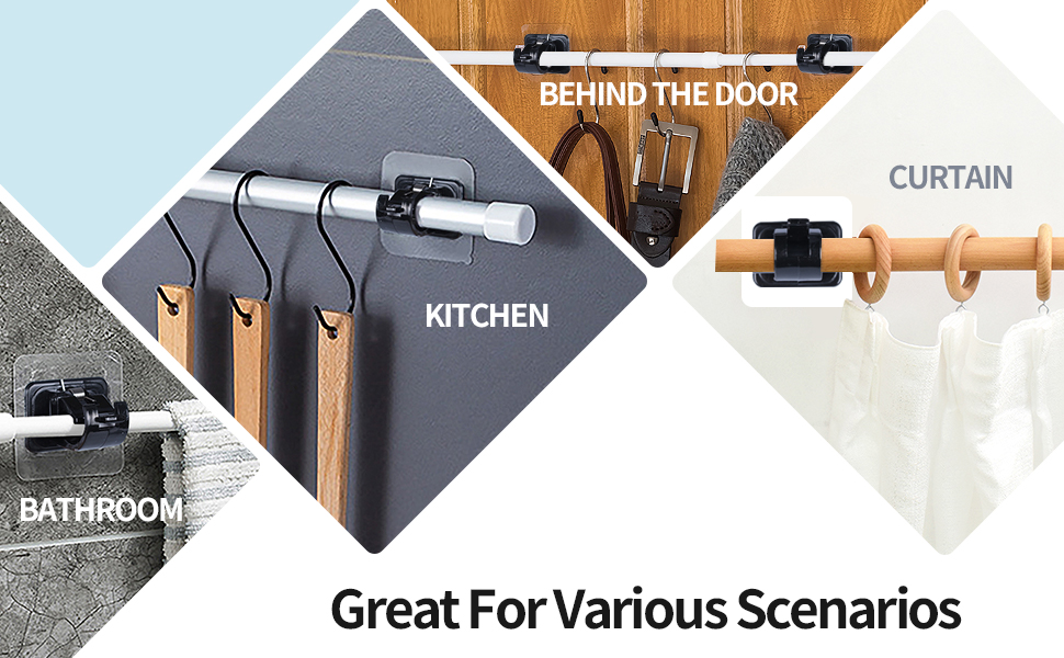 adhesive curtain rod holder