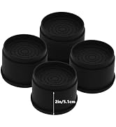 HANIHUA 4 Sets Furniture Risers 2 inch Black Bed Risers, Heavy Duty Round Stackable Bed Lifts Ris...
