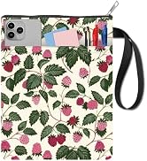 CRASPIRE Raspberry Book Sleeve Waterproof Fruit Books Cover Pouch Washable Zipper Cloth Paperback...