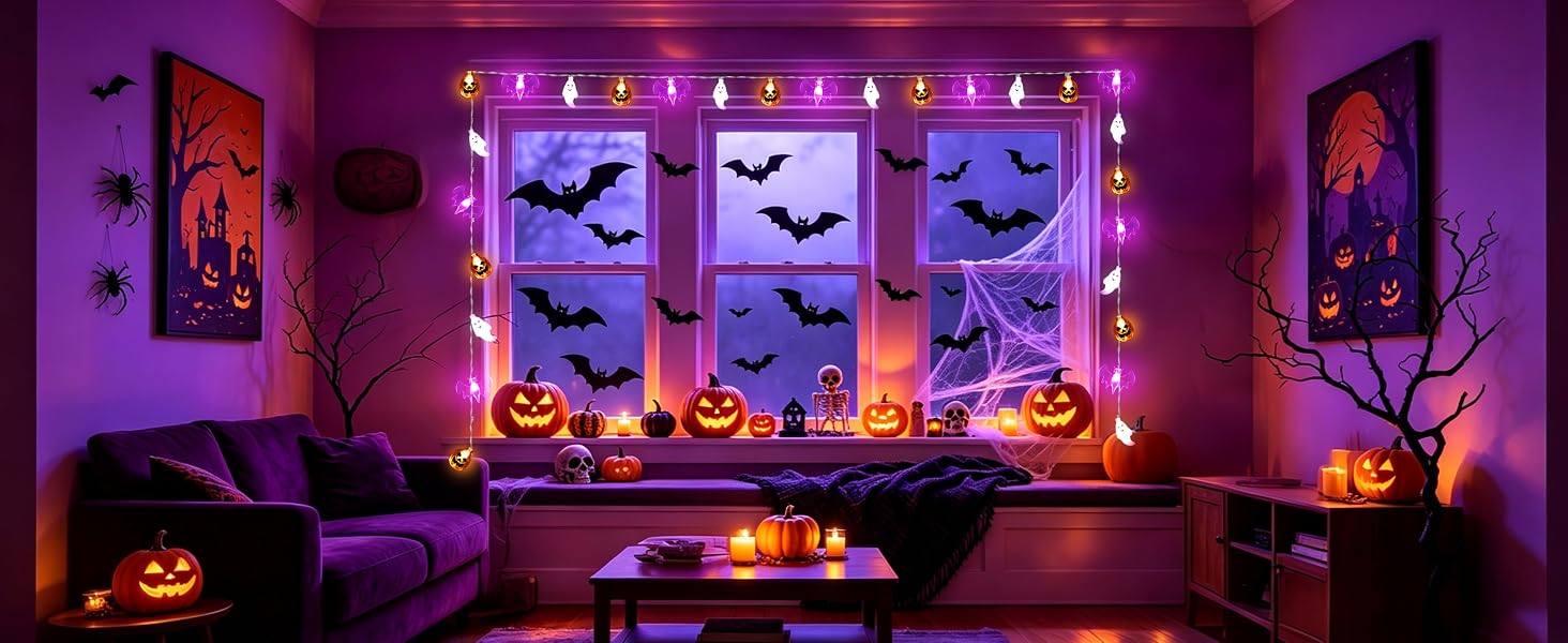 Halloween window decor decorations