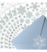 Christmas Envelope Seal Snowflake Sticker Glitter Xmas Winter Label Snowflake Dot Stickers Decals...