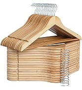 StorageWorks Wooden Hangers 30 Pack, Wood Coat Hanger for Coats, Shirts, Jackets, Pants, Suits, N...