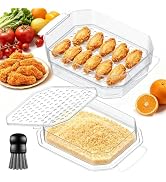 XL Batter Bowl with Lid,10-11Qt Dual-Sifter Breading Bowl for Fried Food Chicken Seafood Shrimp,M...