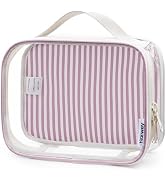 Narwey TSA Approved Clear Toiletry Bag for Travel, Waterproof PVC Clear Makeup Bags, Portable Com...