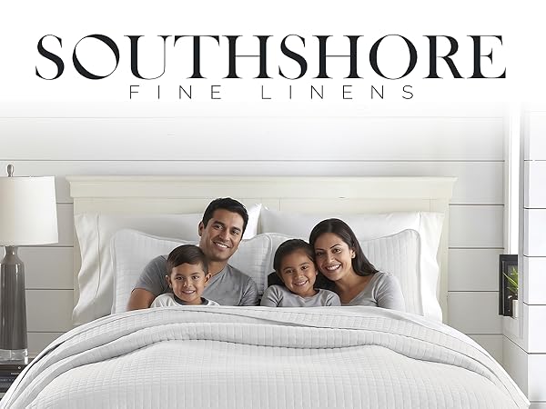 Oversized king quilt set in white with soft microfiber and elegant stitched texture