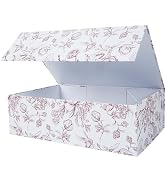 Wine Red Floral Antique Botanical Gift Box with Magnetic Lids 13.7x9x4.3inch,Large Bridesmaid Pro...