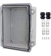 LuSumtly Waterproof Junction Box, ABS Plastic Electrical Box with Stainless Steel Latch, Hinged C...
