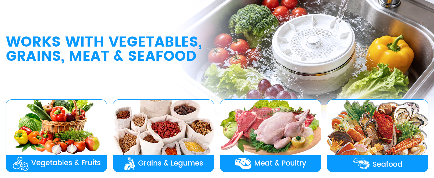 multipurpose produce Washing Machine for fruits vegetables grains meat poultry and seafood cleaning