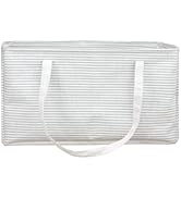 Foldable Laundry Hamper Waterproof Laundry Basket with Handle 46L Rectangle Storage Box for Cloth...
