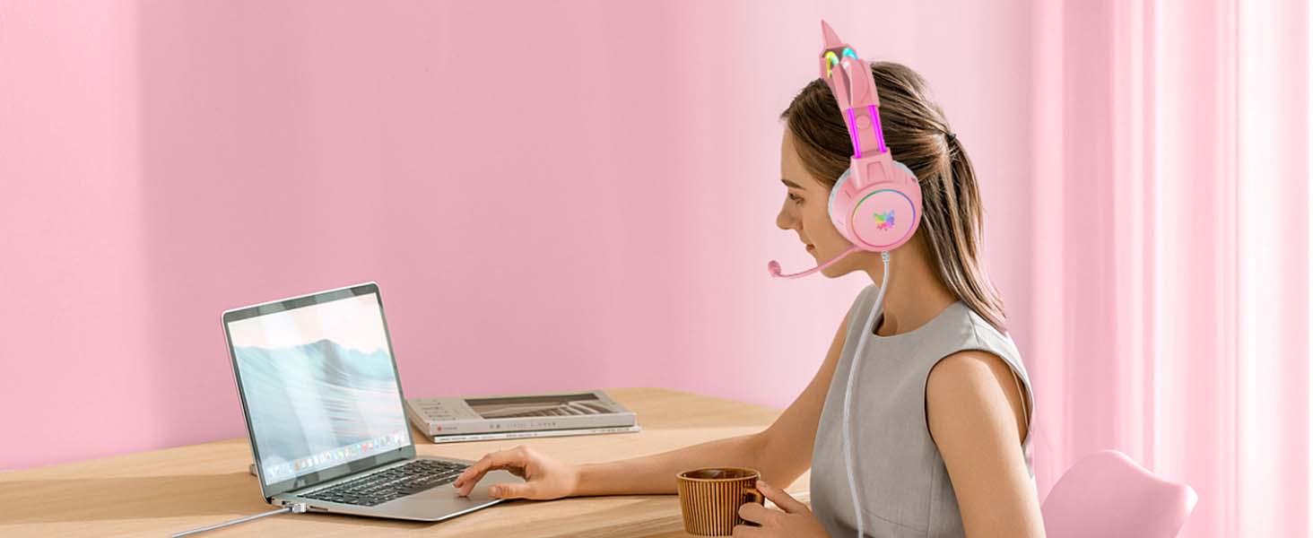 Pink Headset for Office Work