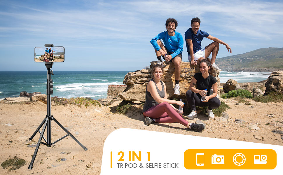2 in 1 selfie stick tripod stand