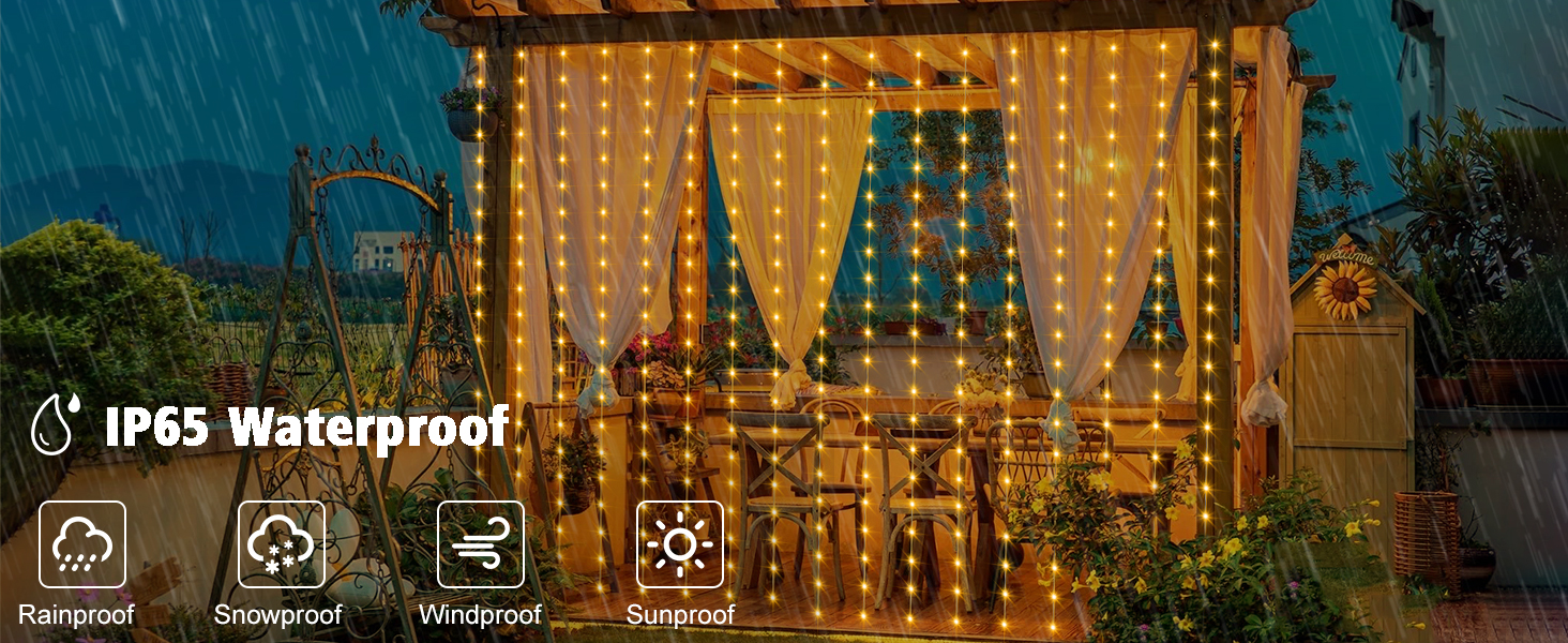 Solar LED Curtain Lights