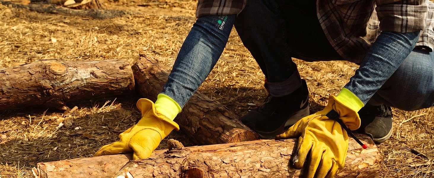 Safedenn cut-resistant sleeves worn by a worker handling sharp materials