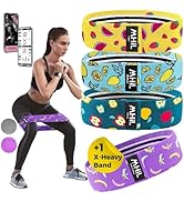 Booty Bands for Working Out – Set of 4 Durable Fabric Resistance Bands for Women and Men, Best Wo...