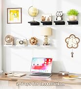 SRIWATANA 5 Inches Small Floating Shelves, Mini Display Shelf for Wall Decor and Storage Set of 4...