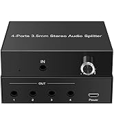 LVY 4 Ports 3.5mm Stereo Audio Splitter, Multiple Audio Outputs Headphone Splitter, Support 1 Inp...