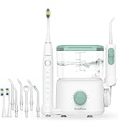 SimpliCare Water Flosser Oral Irrigator & Electric Toothbrush Combo – 20 oz Dental Cleaner, 10 Ad...