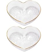 Luxshiny Salad Dishes 2pcs Glass Cereal Bowls Dessert Bowl Mini Prep Bowls Heart Shape Food Servi...