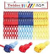 Twidec/Quick Splice Wire Terminals T-TAP Disconnect Self-Stripping 22-10 AWG with Nylon Fully Ins...