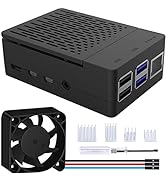 GeeekPi Raspberry Pi 4 Case, Raspberry Pi 4 Fan ABS Case with PWM Cooling Fan 40X40X10mm and 4pcs...