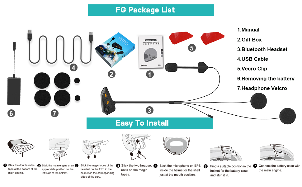 FreedConn FG Motorcycle Bluetooth Headset