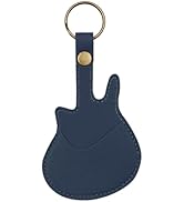 CALFOVERA Handmade Guitar Picks Storage Key Fob PU Leather Guitar Picks Case Keychain Portable Co...