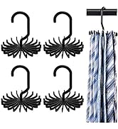 BigOtters 4 PCS 360 Degree Rotating Scarf Hanger Adjustable Twirl Tie Rack Tie Belt, Multipurpose...