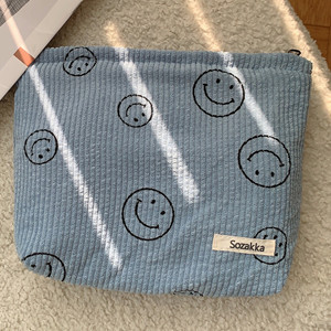 Corduroy Cosmetic Bag Aesthetic Women Handbags Purses