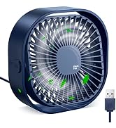 RJVW Small USB Desk Fan, 3 Speeds Portable Table Fan, 4 inch Personal Min Fan,Small Cooling Fan b...