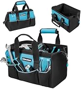 DURATECH 13" Small Tool Bag with 9 Pockets, Wide Open Tool Carrier | Thickened Fabric Constructio...